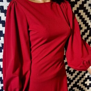 SHEIN Red Long Sleeve Dress